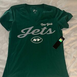 Green New York Jets V-Neck T-Shirt